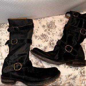 Calf height cow hide boots